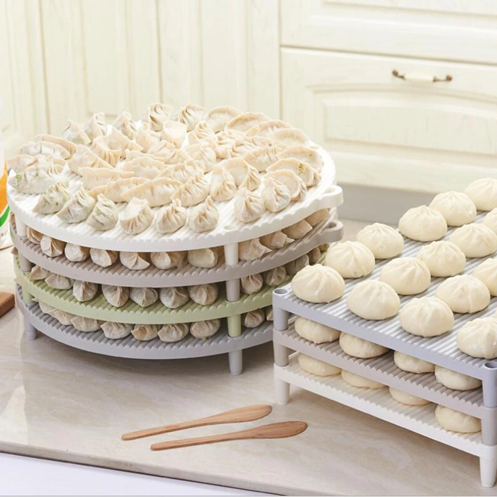 

Blesiya Stackable Dumpling Tray Fridge Cake Storage Rack Nonstick Crisper