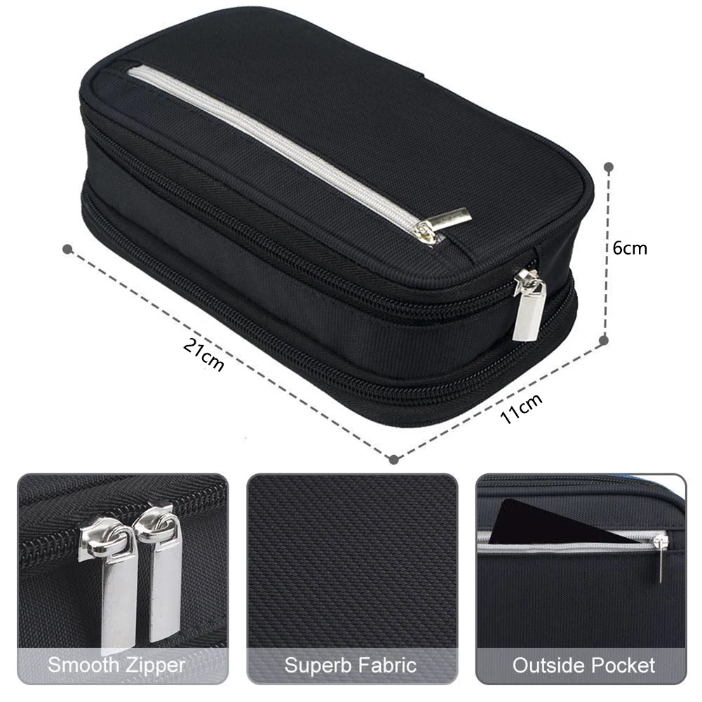 

High Capacity Pen Bags Stationery Solid Cosmetic Makeup Pouch Pencil Bag Pen Case Students School Office Supplies