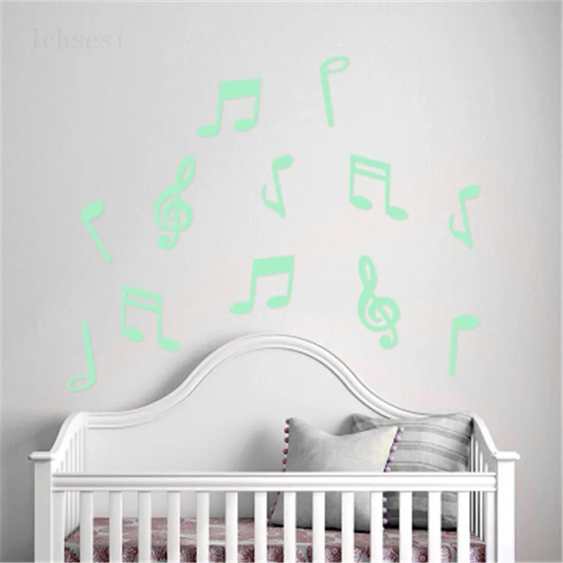Музыкальные наклейки 15 шт./компл. ФЛУОРЕСЦЕНТНОЕ украшение для стен | Дом и сад