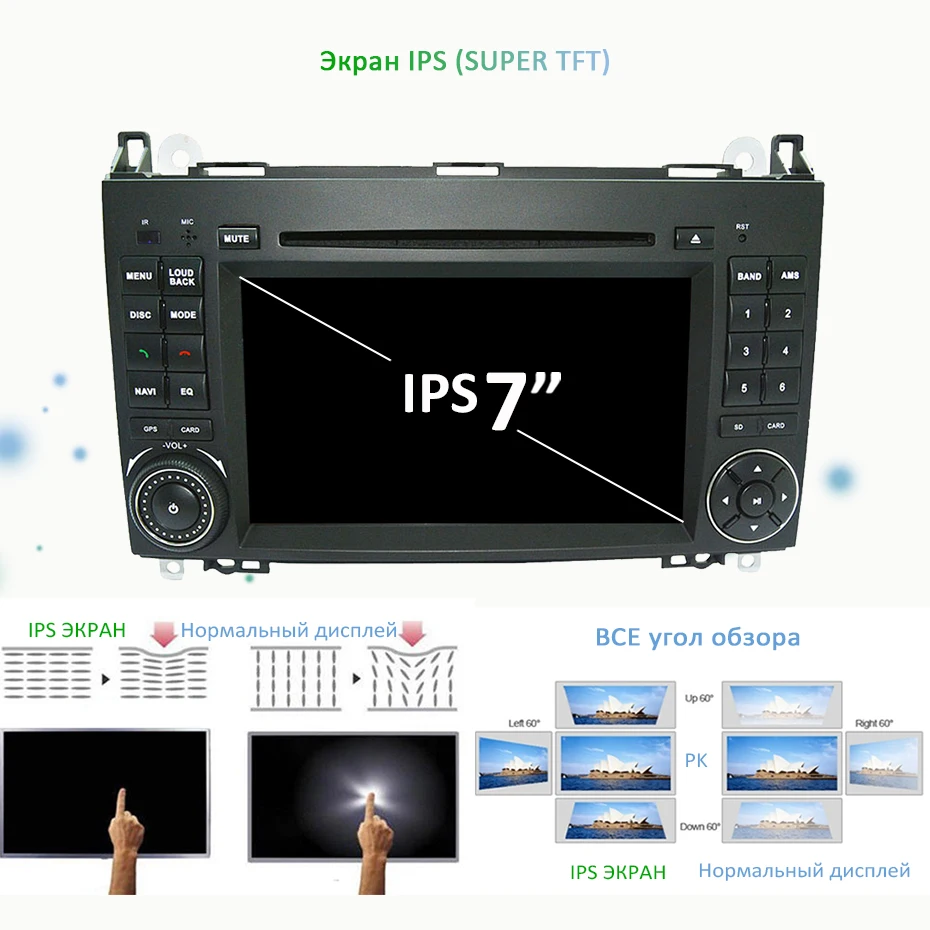 DSP ips Android 9,0 64G 2 din gps для Mercedes Benz Sprinter B200 W209 W169 W169 b-класс W245 B170 Vito W639 A180 A160 W906 PC