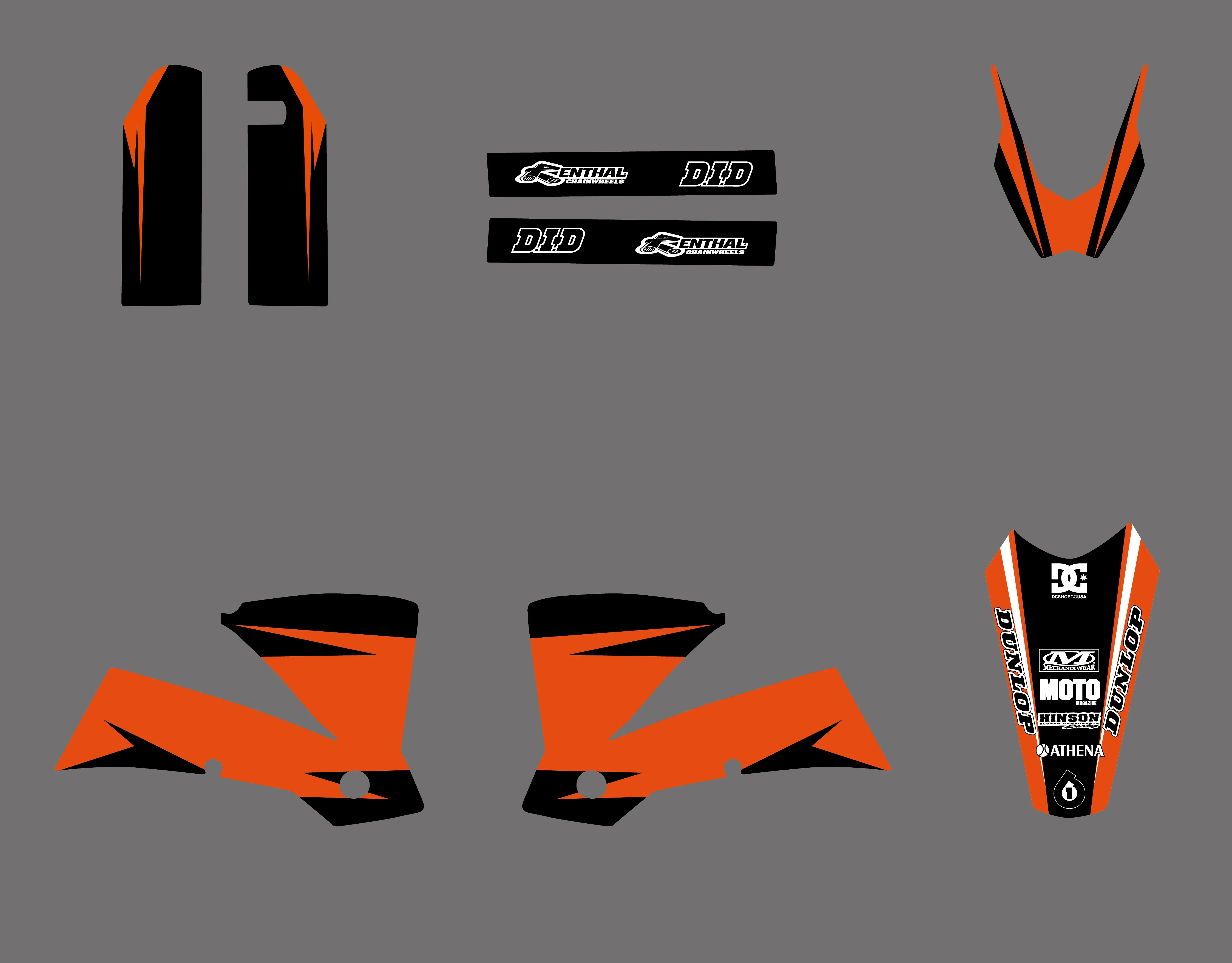 0295 новая командная графика с подходящими фонами для KTM SX 125 200 250 300 450 525 2003 2004|team