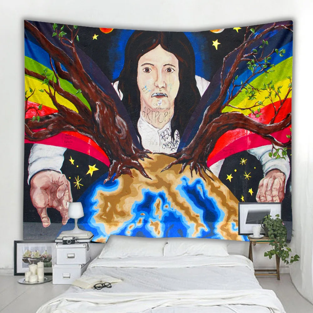 Гобелен в стиле граффити настенный пляжный коврик богемном полиэстеровое одеяло