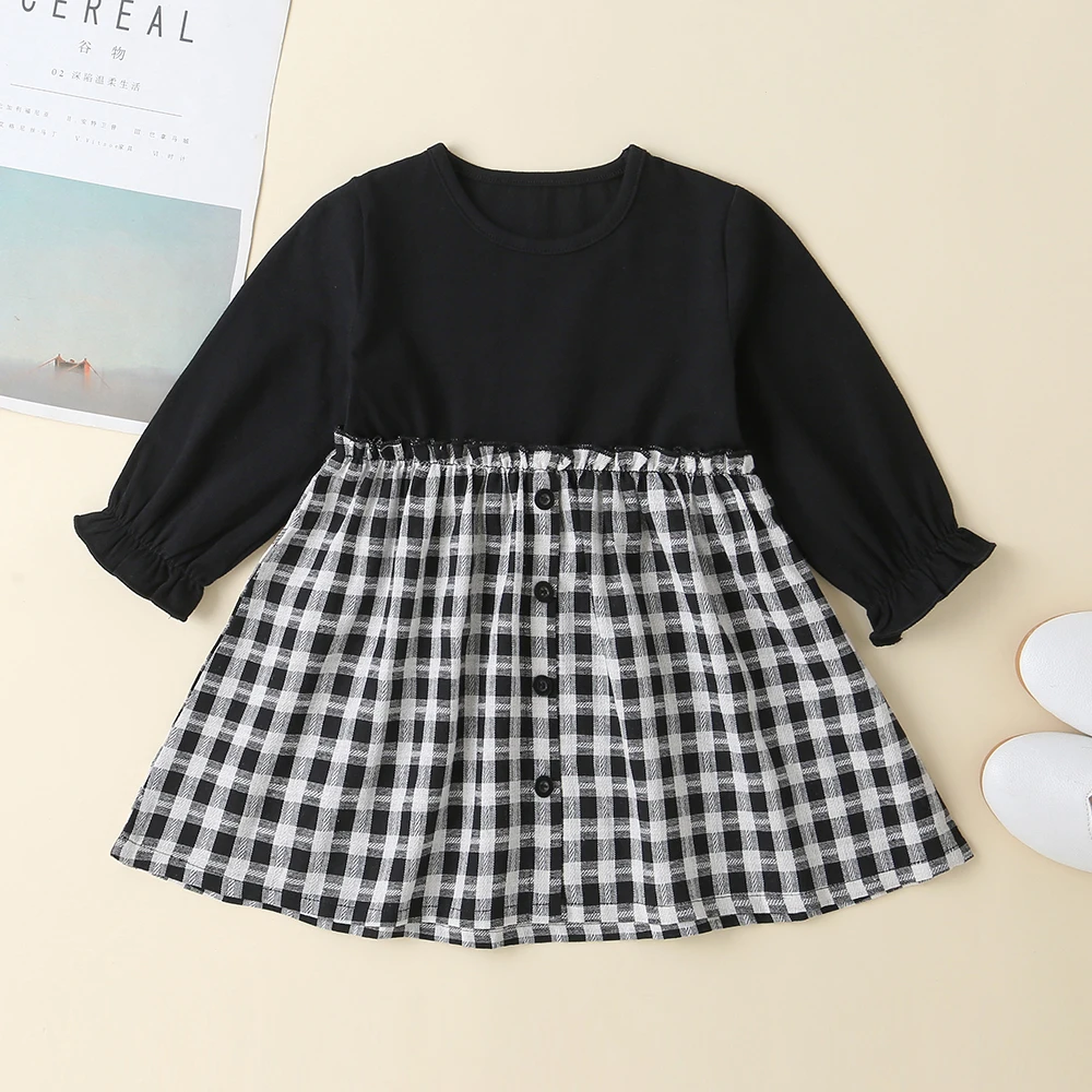 

Осеннее платье для маленьких девочек, 2020 г. Милые Повседневные Вечерние платья в клетку с длинными рукавами для детей Одежда для детей от 3 д...