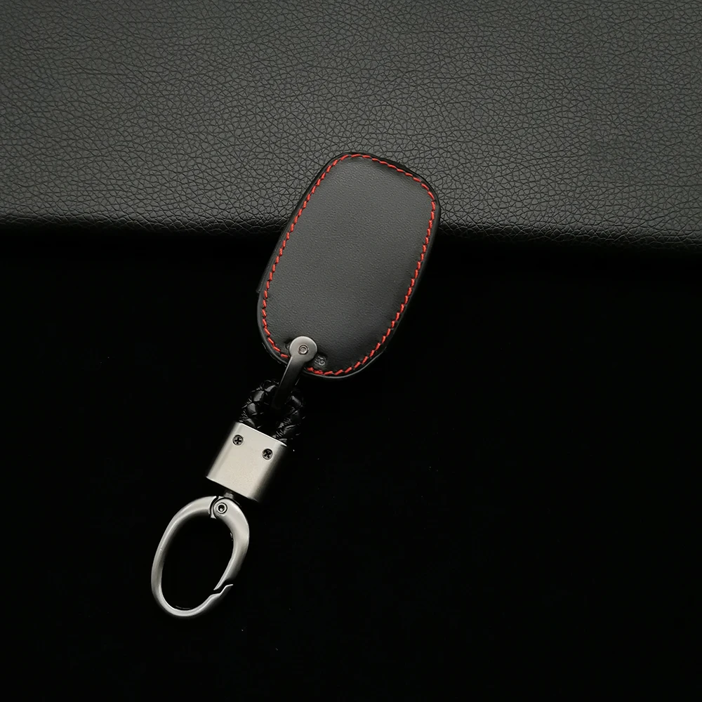 

Hot Sale Leather Key Case Cover For Renault Twingo Duster Logan Captur Laguna Scenic Remote Protect Skin Holder Accessories