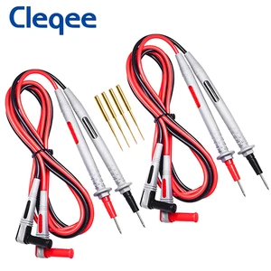 Тестовые провода Cleqee P1505B для мультиметра, силиконовые, с позолоченными точными острыми иглами, штекер типа банан 4 мм, зонд для мультиметра, кабель 1,5 м
