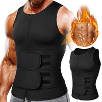 neoprene sweat corsest vest for men waist trainer vest adjustable workout body shaper with double zipper for sauna suit for mens