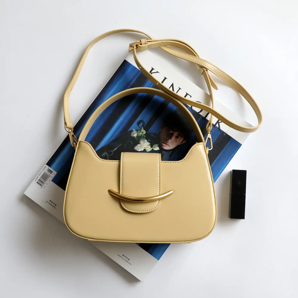 2021 Genuine Leather Mini Tote Bags for Women Fashion Button Shoulder Messenger Bag High Quality Ladies Handbags and Purses