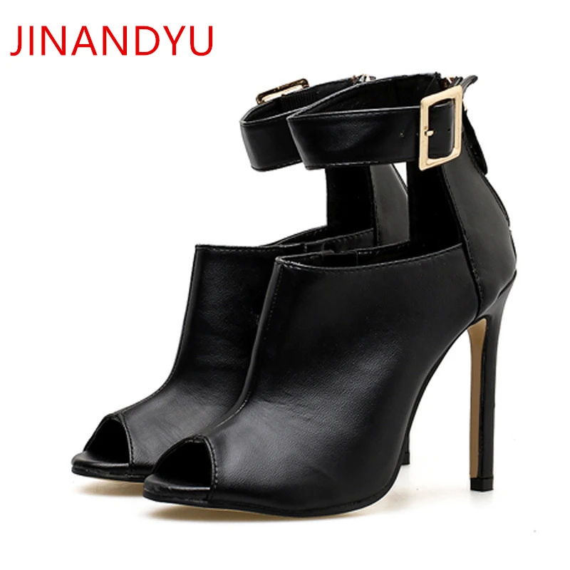 11cm HIgh Heeled Sandal Boots Plus Size Women Sandals Sexy Peep Toe Womens Sandals Ankle Boots for Women High Heel Stiletto