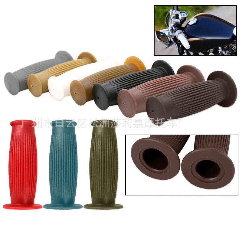 Грипсы мотоциклетные в винтажном стиле резиновая рукоятка для мотоцикла harley cafe