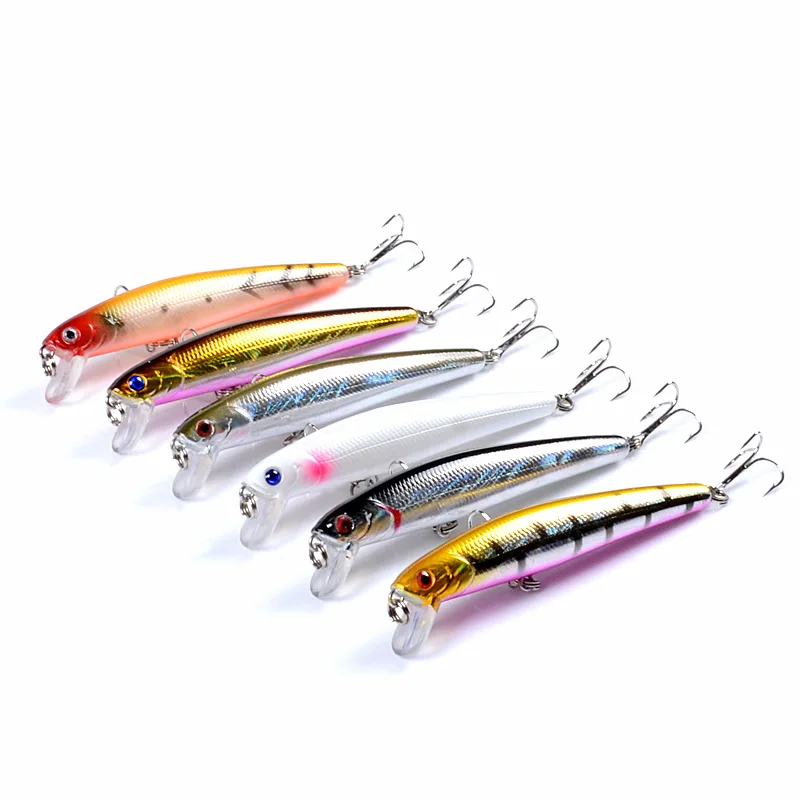 

Minnow Fishing Lure 9.6cm/9.8g Floating Artificial Hard Bait Bass Wobblers Lures Crankbait Pike Treble Hooks tackle