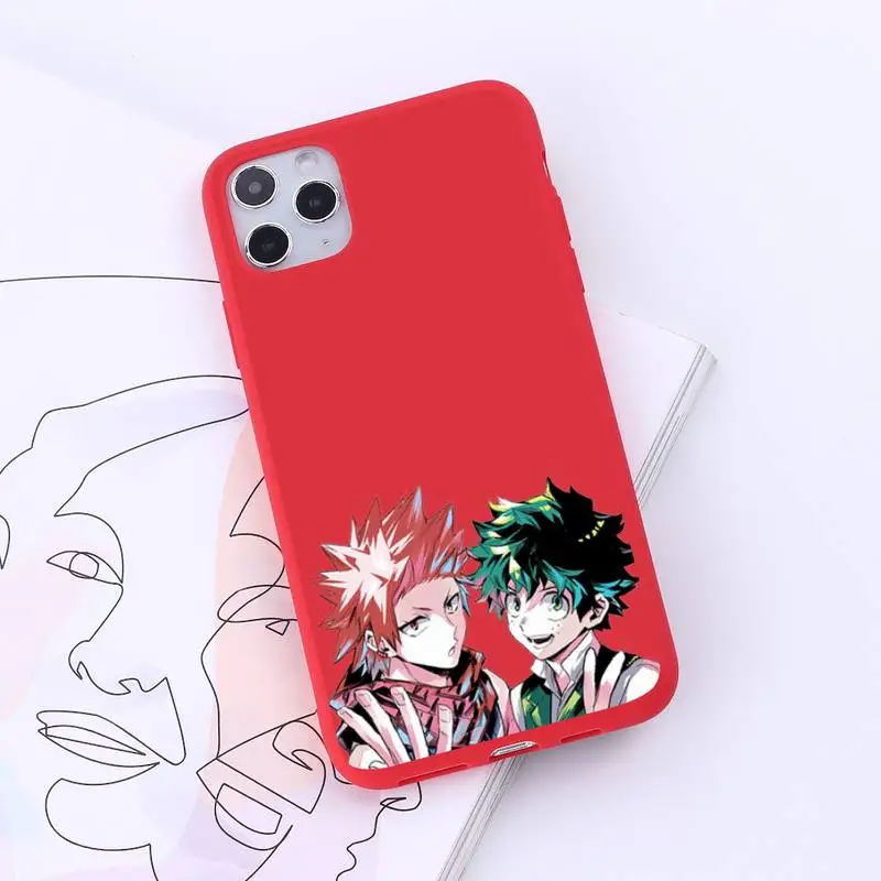 

My Hero Academia deku bakugou Boku Phone Case Red Candy Color for iPhone 6 7 8 11 12 s mini pro X XS XR MAX Plus