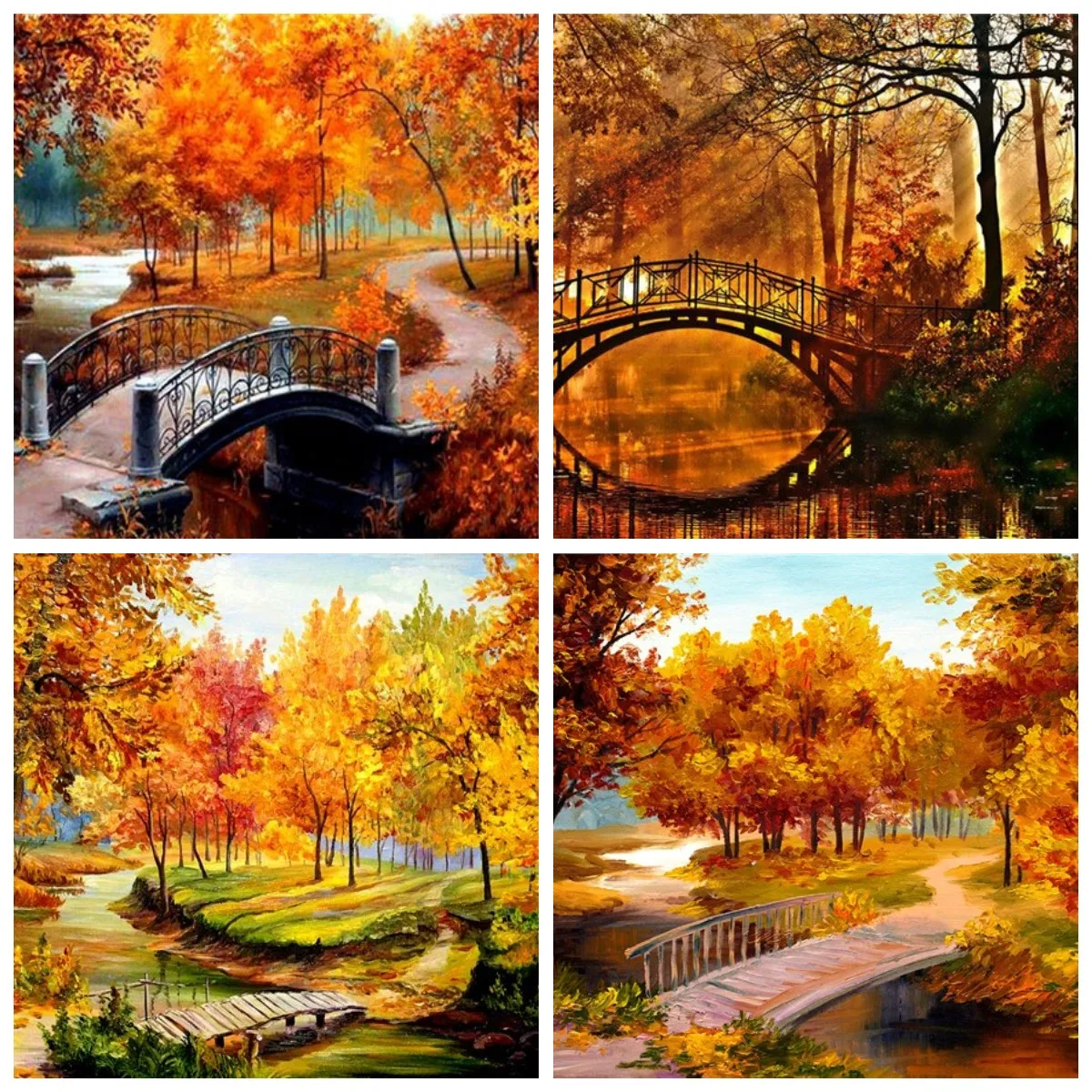 

Miaodu DIY Diamond Embroidery Landscape Autumn Diamond Painting Full Square Bridge Picture Of Beaded Mosaic Art Home Decor