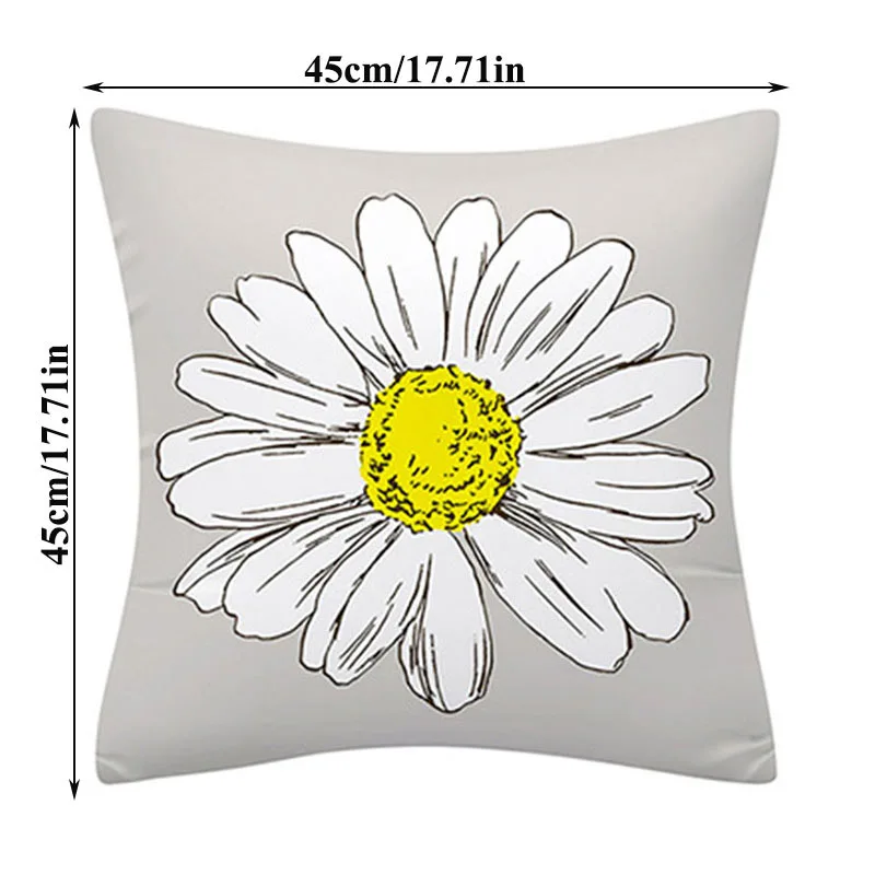

Nordic Style Soft Pillowcase Colorful Daisy Letter Print Pillow Sofa Cushion Cover Home Decoration Comfortable Pillow Case