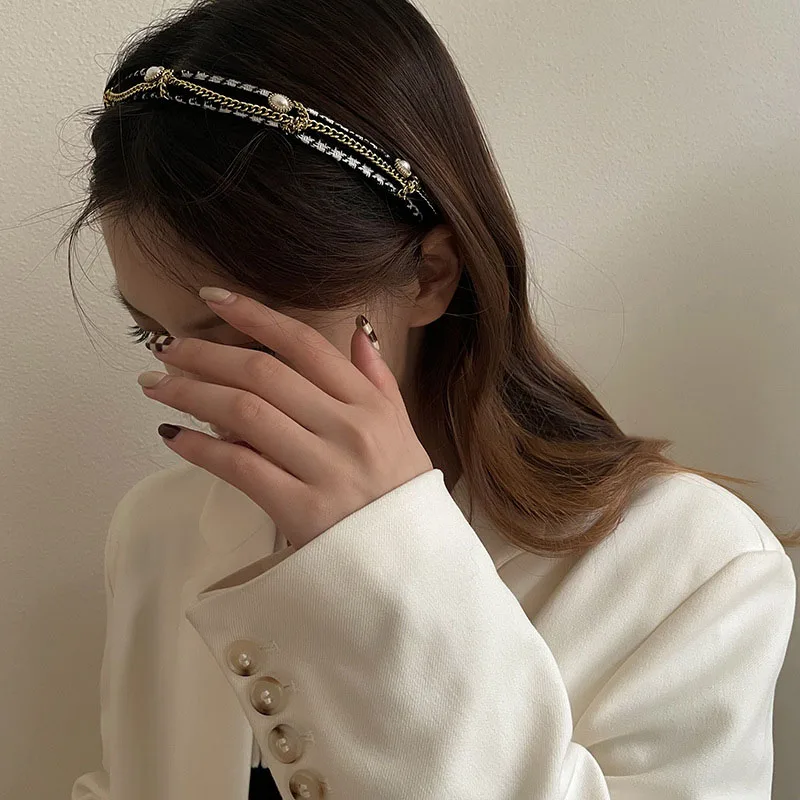 Обруч для волос в стиле барокко женский тонкий обруч из металлического сплава