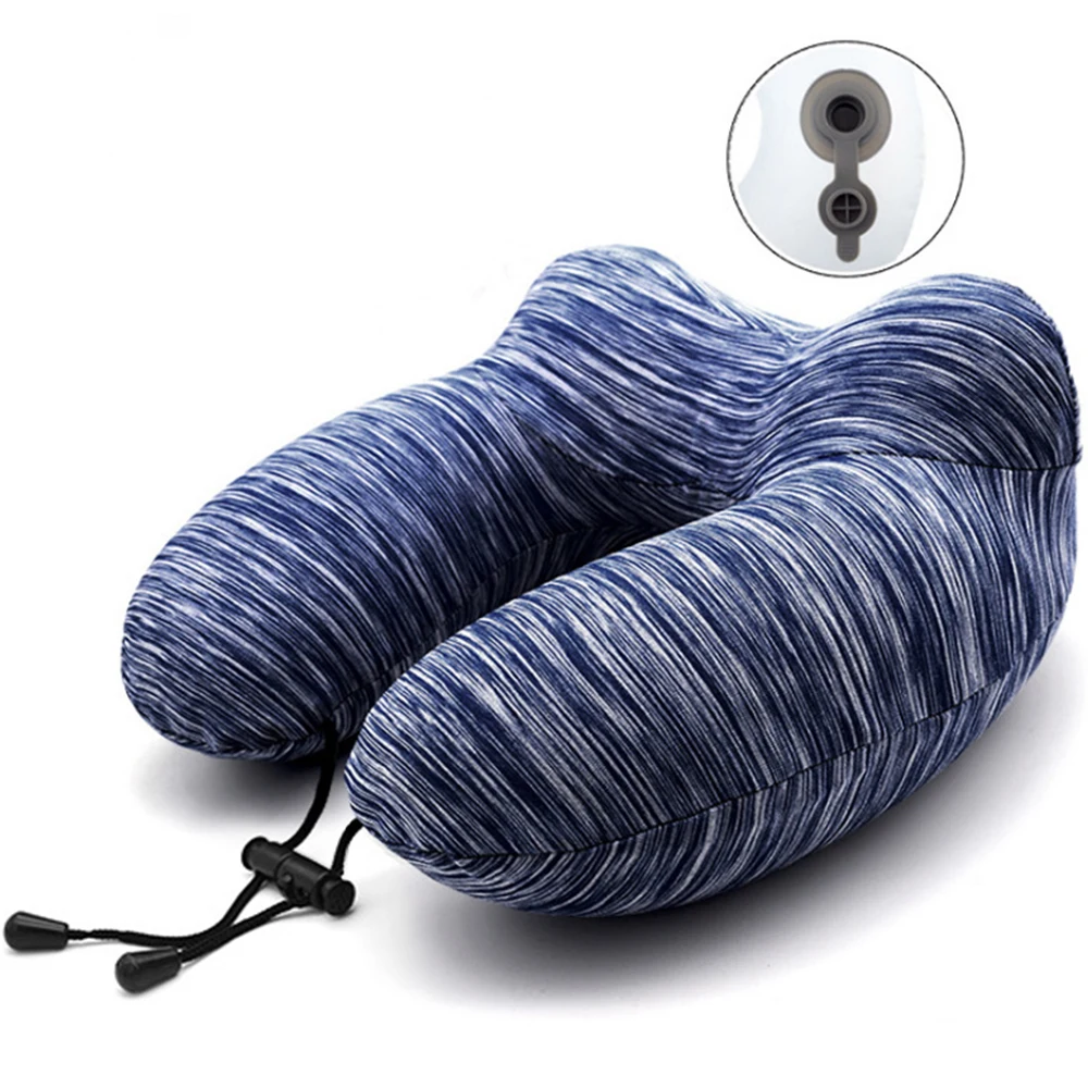 U образная надувная подушка для шеи портативная Автомобильная складной