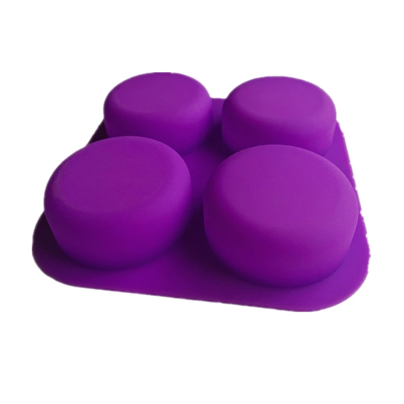 

Round 4-cavity Soap Molds DIY Handmade Silicone Mold for Bundt Cake Cupcake Muffin Coffee Pudding Candle Making Supplies Tool