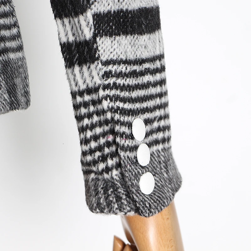 

SISPELL Patchwork Plaid Women's Blazer Coat Lapel Collar Long Sleeve High Waist Slimming Hit Color For Female Coats 2020 Fashion