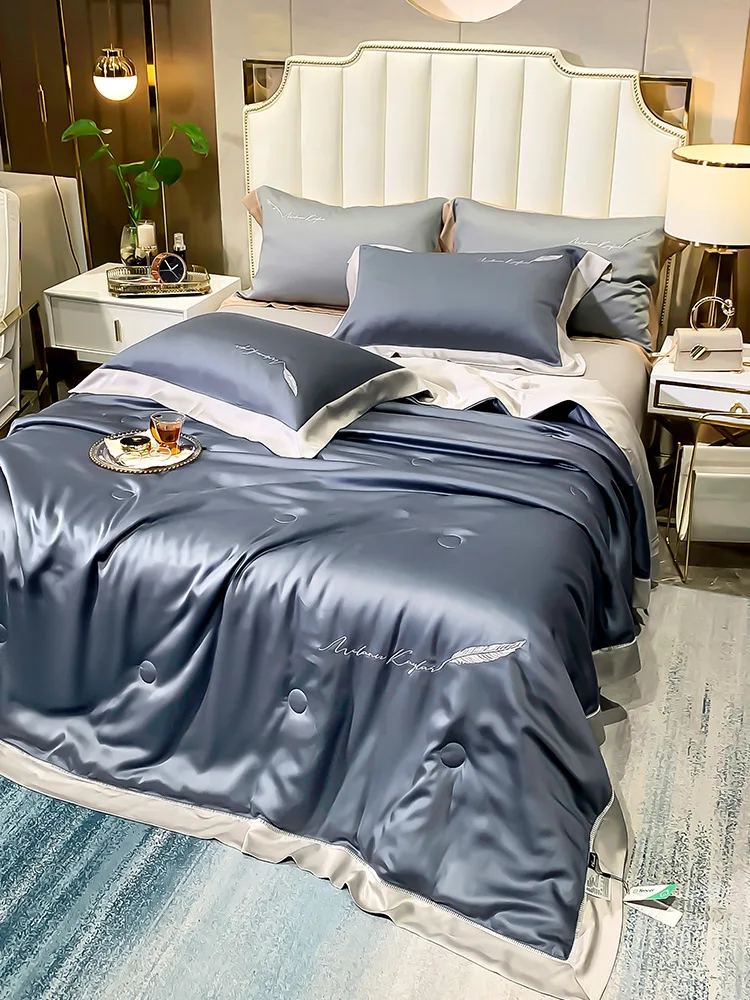 

One-piece Quilt New Tencel Cool Summer Quilt Air Conditioner Quilt Ice Silk Thin Quilt Tencel Soft and Comfortable No Pillowcase