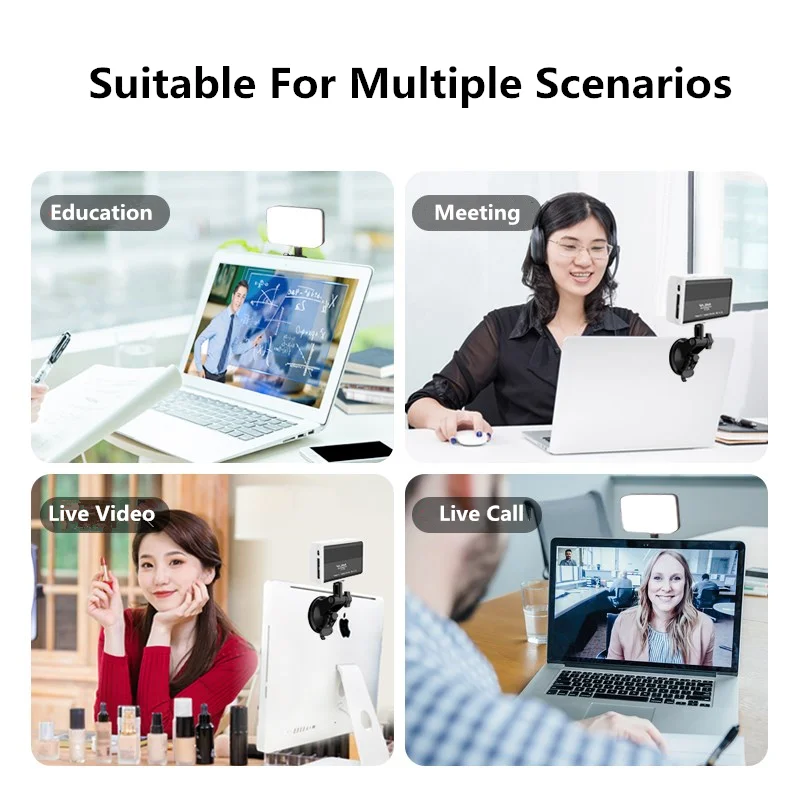 

LED Fill Light Dimmable Zoom Calls Remote Video Conference USB Rechargeable Photography Studio Live Makeup LED Conferencing Lamp