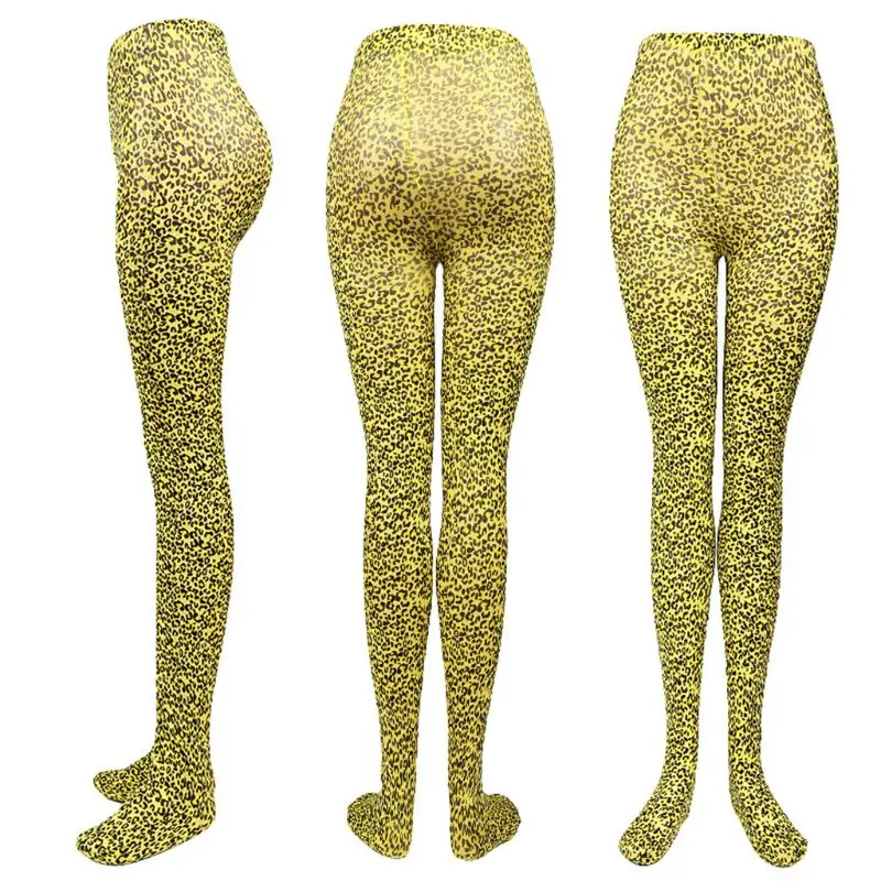 Колготки с высокой талией и леопардовым принтом для женщин девочек | Женская