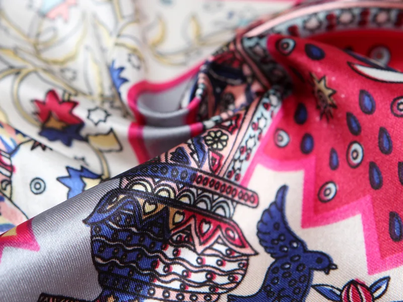 90*90 см шелковые шарфы Ренессанс Женские платки квадратный хиджаб шарф Дамская