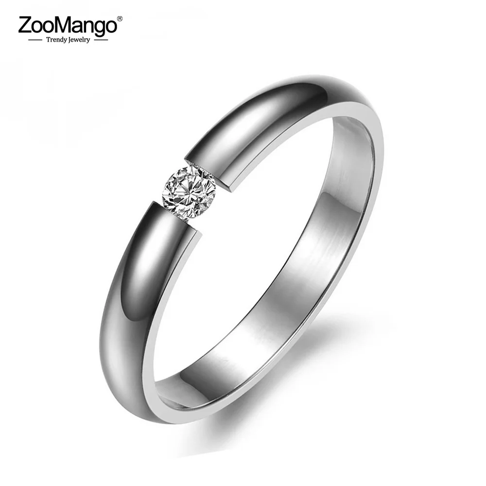 Женское Обручальное Кольцо ZR19101 из нержавеющей стали розовое золото/белый/черный