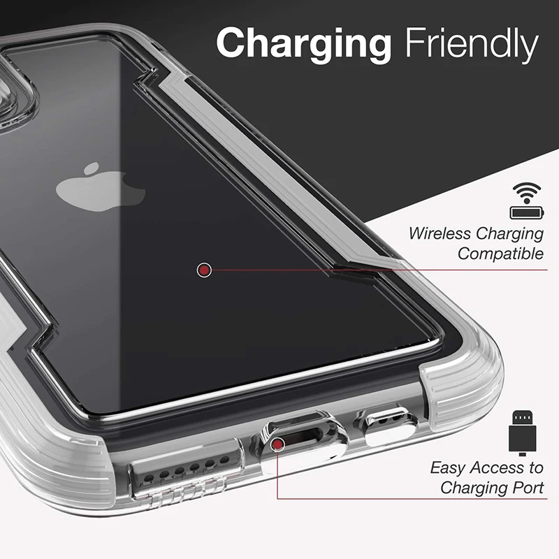 Защитный прозрачный чехол X Doria для iPhone 11 Pro Max защитный в стиле милитари Pro|Бамперы|