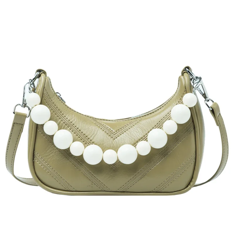 

Fashion Ladies Small Square Bag 2021 Fashion New Quality PU Leather Women's Pearl Handbags Solid Color Shoulder Messenger Bags