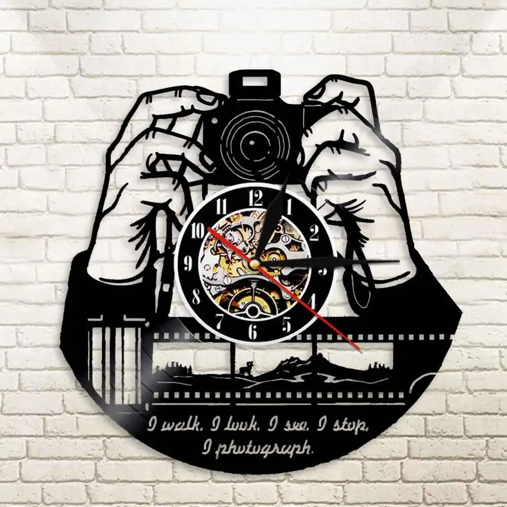 Настенные часы для фотостудии фото и видеосъемки виниловая запись логотип