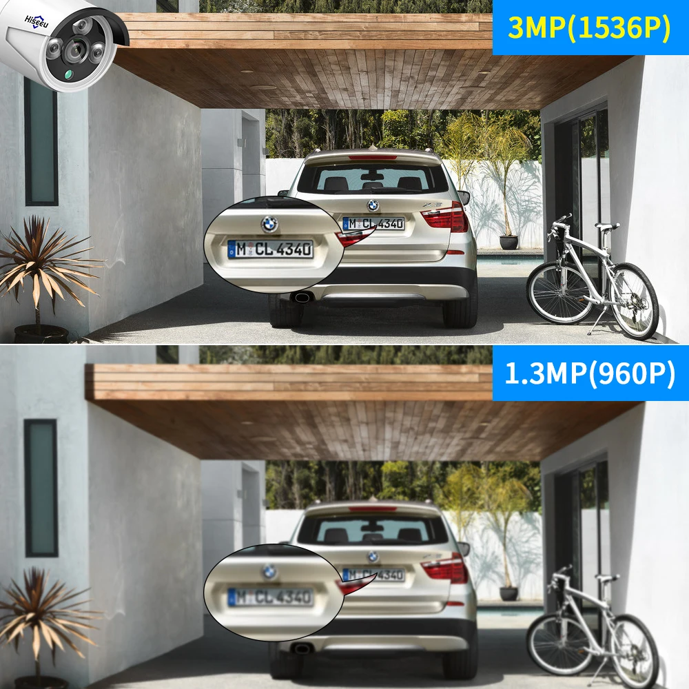 Pаспродажа Hiseeu 8CH 3MP HD Открытый ИК Ночное Видение видеонаблюдение 4 шт. Ip-камера безопасности 1536P WIFI CCTV система Беспроводной NVR комплект HDD