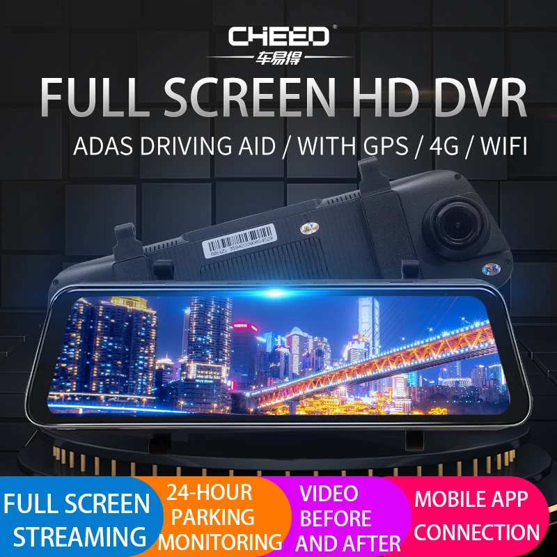 Ched 10 дюймов сенсорный экран 1080P Автомобильный видеорегистратор stream media Dash камера