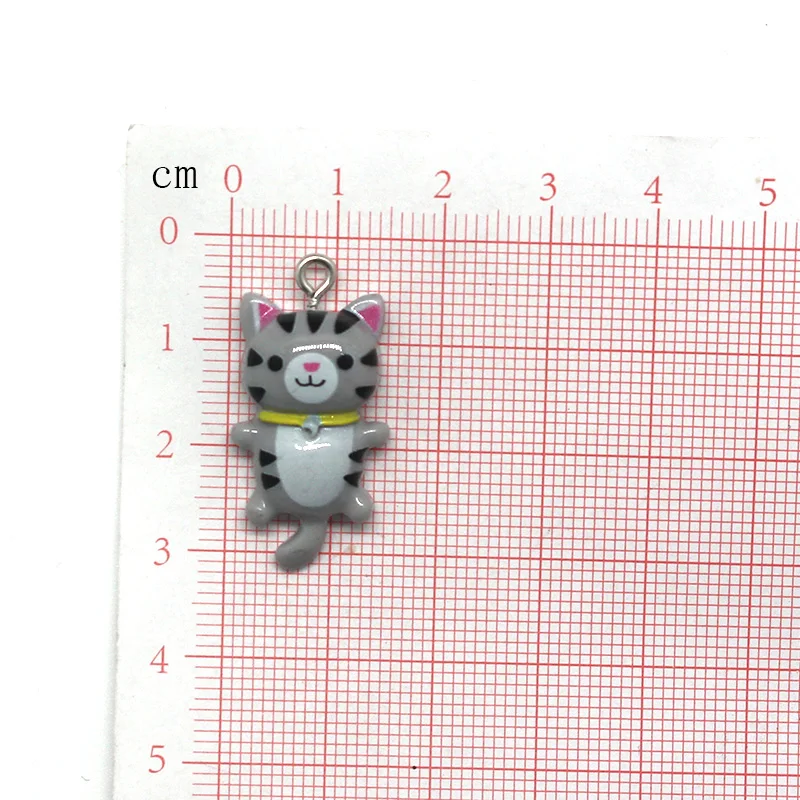 10pcs Kawaii Colorful Cats Earring Resin Charms Cute Animals Keychains Necklace Bracelet Pendant Accessory Diy For Jewelry Make |