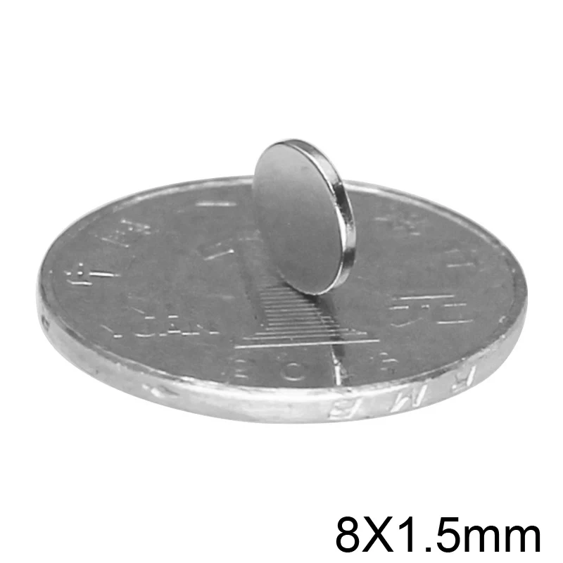 

Неодимовый магнит NdFeB 8x500 мм, диаметр дисков 8x1,5 мм, 20 ~ 1,5 шт.