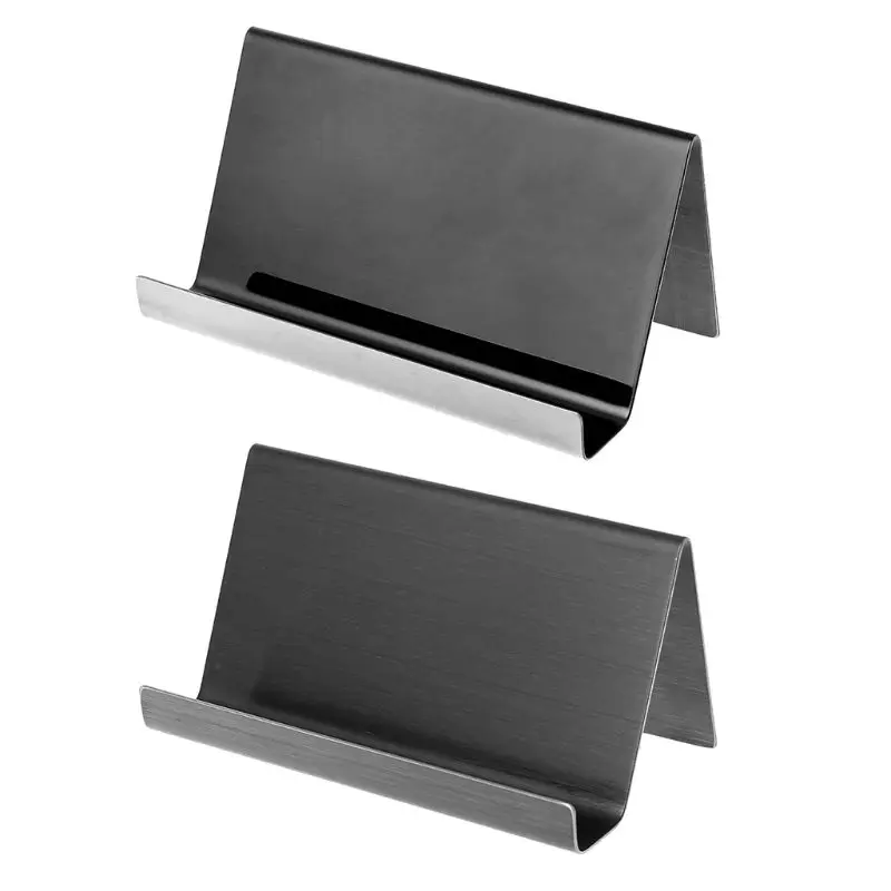

2021 New Stainless Steel Business Card Holder Desktop Card Display Rack Organizer for Office