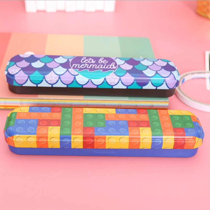Creative Metal Stationery Box Korean Multi-Functional Tin Pen For Primary School Students | Канцтовары для офиса и дома