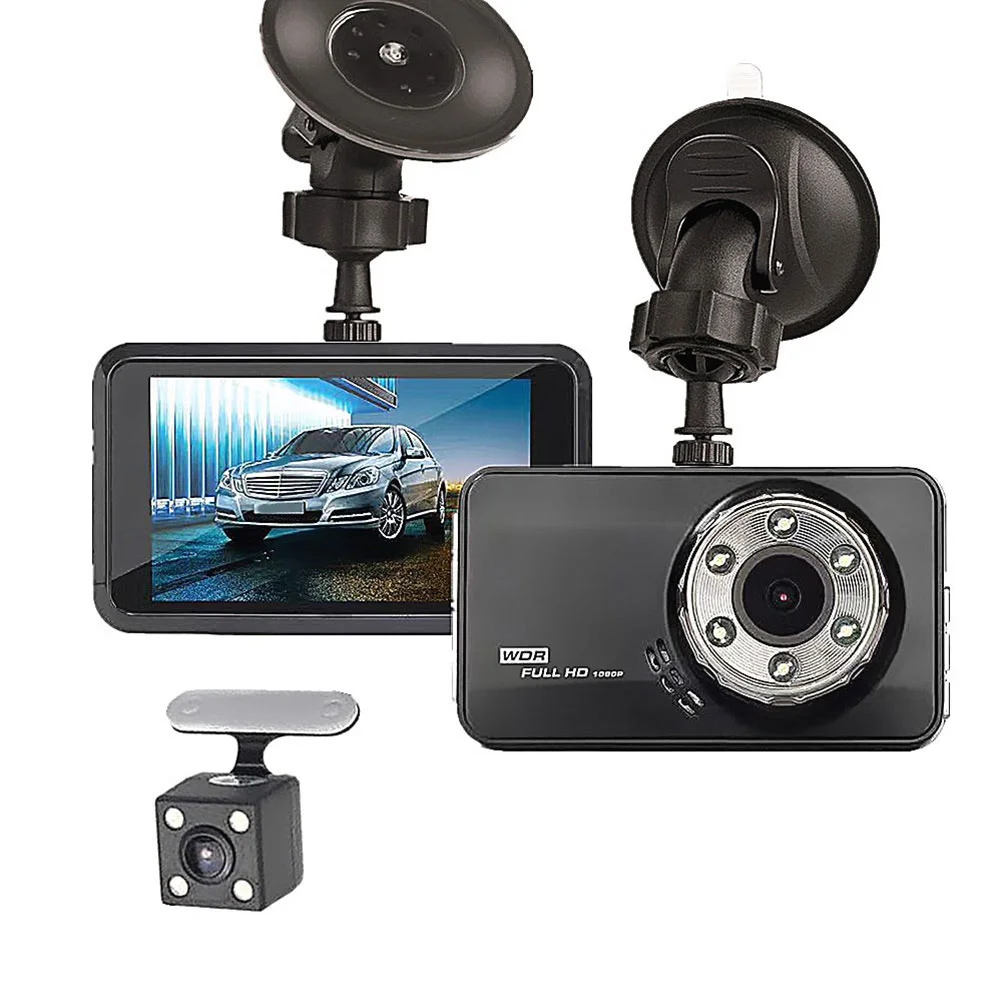 

Видеорегистратор 3,0 дюйма, 1080P, двойная камера ночного видения, угол обзора 170 °, G-сенсор, циклическая запись, Автомобильный регистратор
