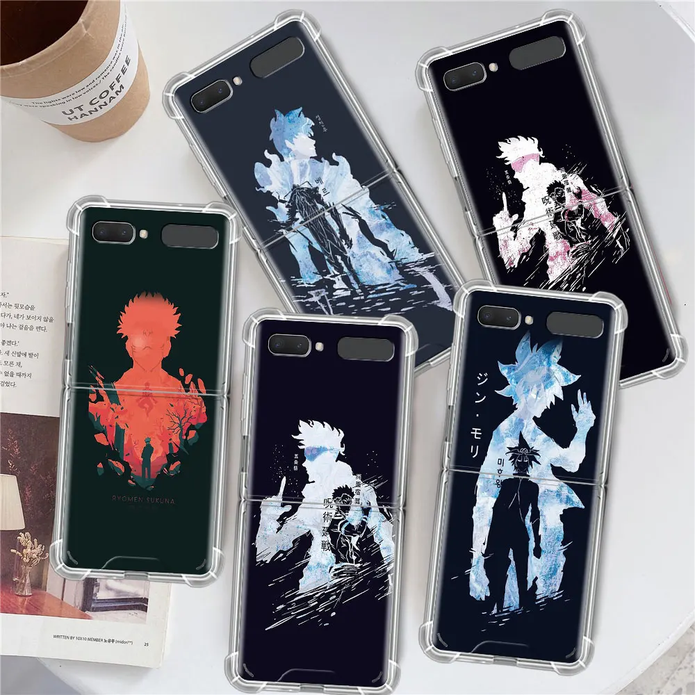 

Jujutsu Kaisen Capa For Samsung Galaxy Z Flip 3 5G Case Airbag Clear TPU Shockproof Cover Transparent Cell Phone Funda Anime