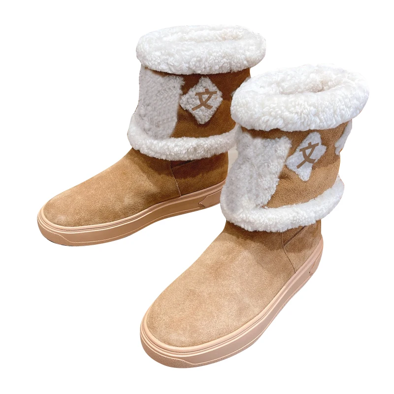 

Французские новые плюшевые ботинки vvl 2022, Ботинки Martin, зимние теплые меховые интегрированные зимние ботинки, тонкие британские ботильоны, с ...