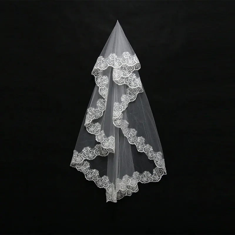 Короткая свадебная фата цвета слоновой кости для невесты недорогие свадебные