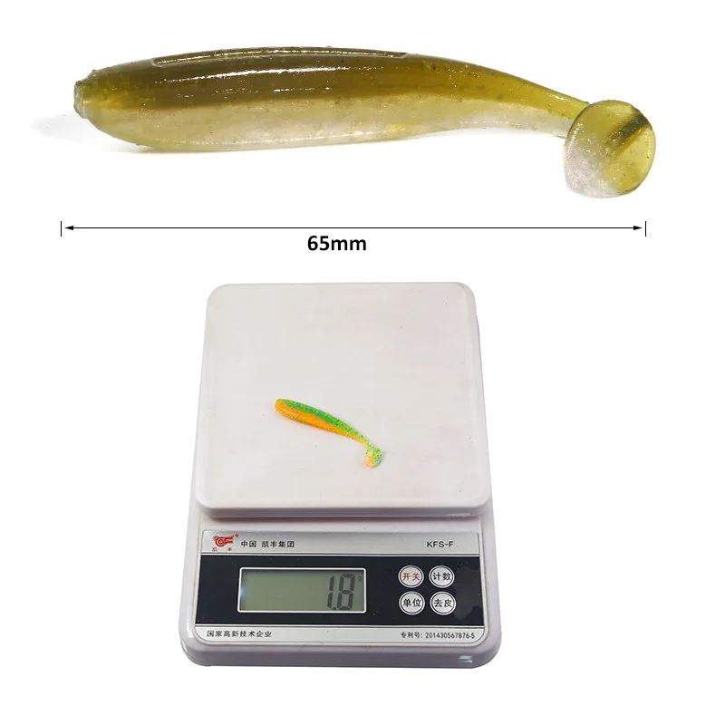 10 Pcs Soft Bait Fishing Lure T tail Topwater 1.8g/6.5cm Silicone 12 Colors soft Artificial Lure Perch Bass Fishing Tackle