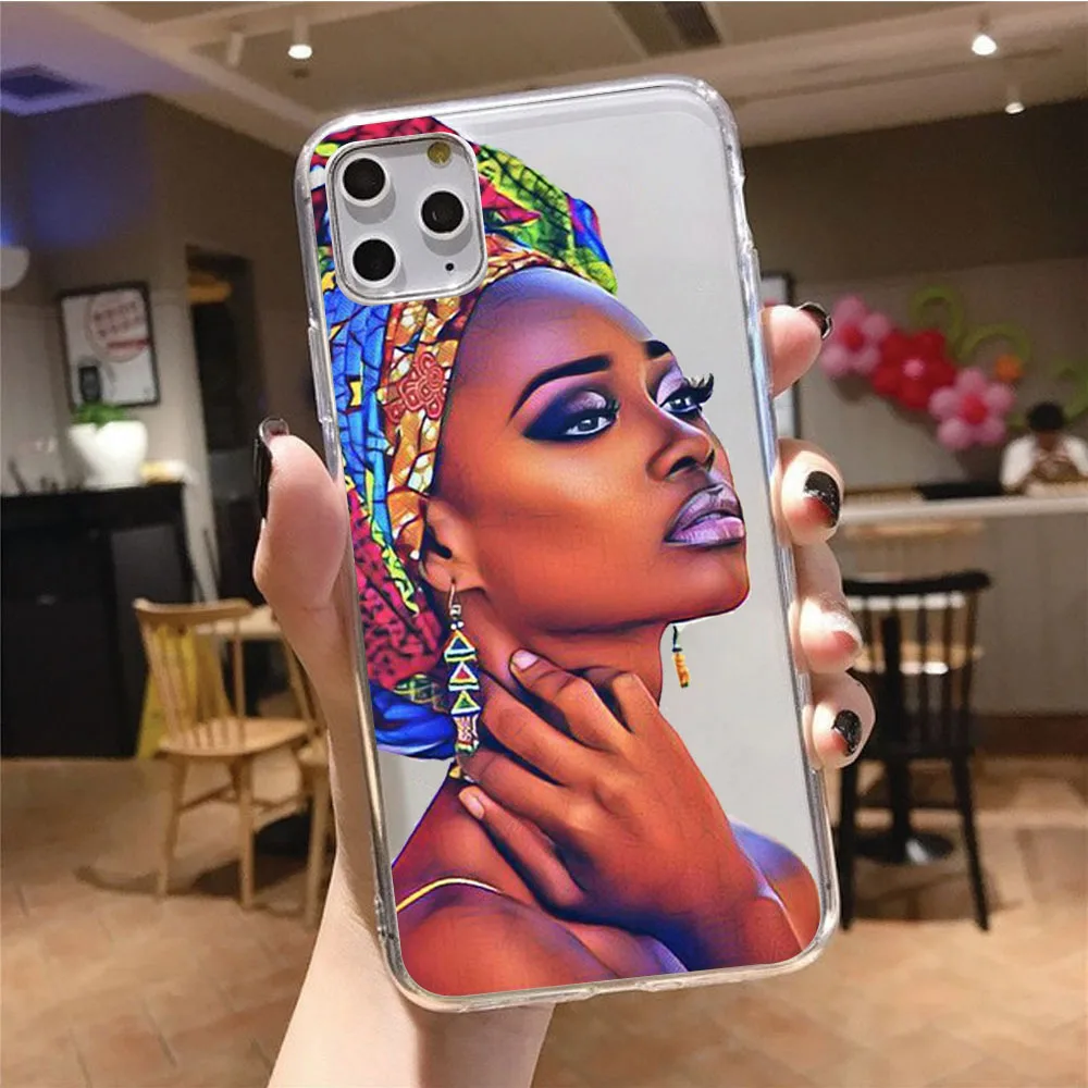 Cartoon South Africa Woman Phone Case For iphone 14 13 Pro Max 12mini 12 11 ProMax XS MAX XR SE2 8 7 plus X