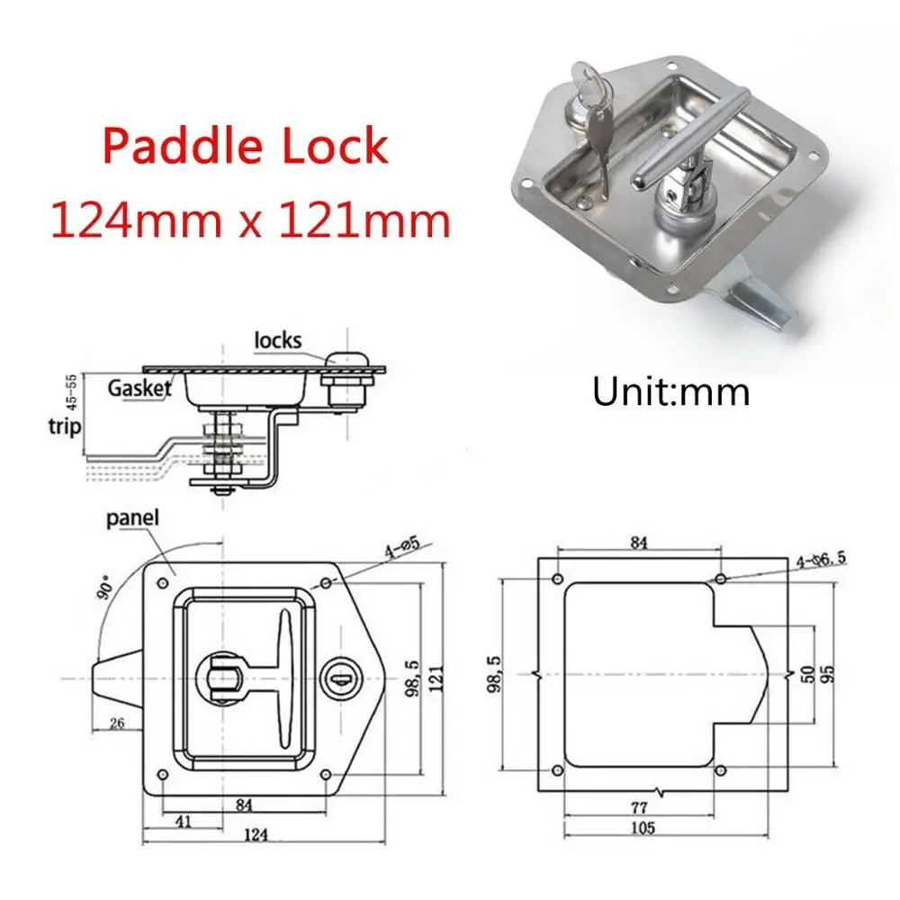Caravan accessories RV Yacht Door Lock Accessories Stainless Steel Toolbox / T-toolbox Panel Locks 2Pcs Set |