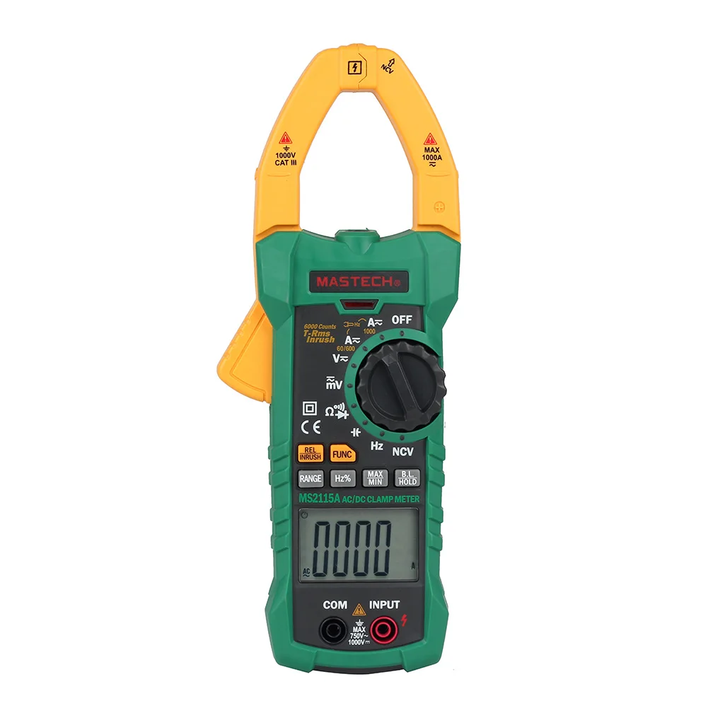 

MS2115A Amper Measurement Tool DC AC Electrical Multimeter Digital Clamp Meter True Rms 1000A Portable Home Display Backlight