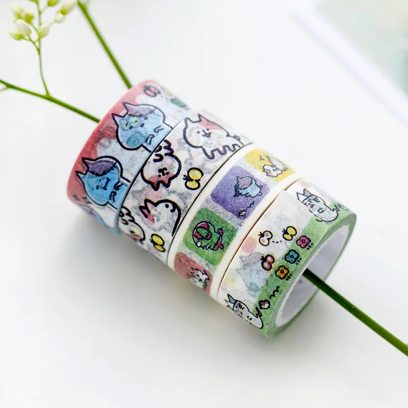Маскирующая лента японский милый скотч с принтом &quotКошка&quot наклейки креативный