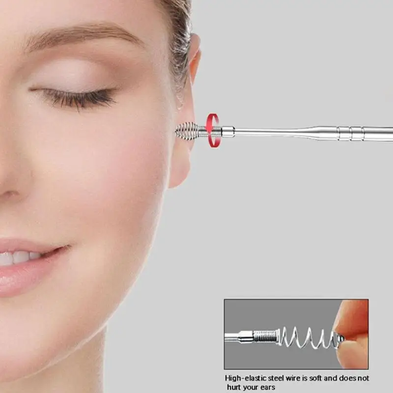 

6pcs Ear Wax Remover Ear Cleaning Kit Ear Pick Earpick Ear Cleaner Spoon Care Ear Clean Tool for Baby Adults Ear Care Set