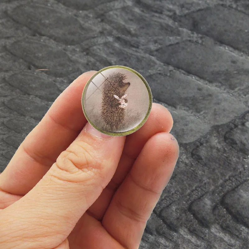 Милые животные Ежик женские броши на булавках Мужская стеклянная брошь модные