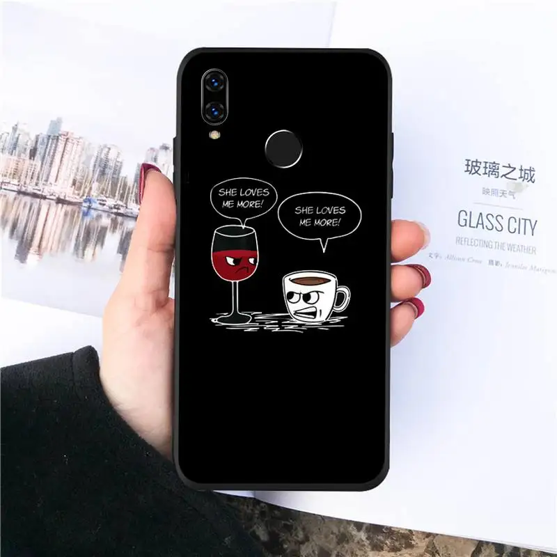 

Coffee Wine Cup design pattern Phone Case For Huawei honor Mate P 10 20 30 40 Pro 10i 9 10 20 8 x Lite Luxury brand shell