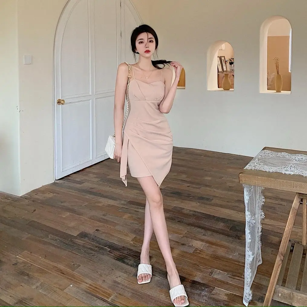 

Make firm offers sexy nude condole belt dress women cultivate one's morality show thin waist skirt with shoulder-straps