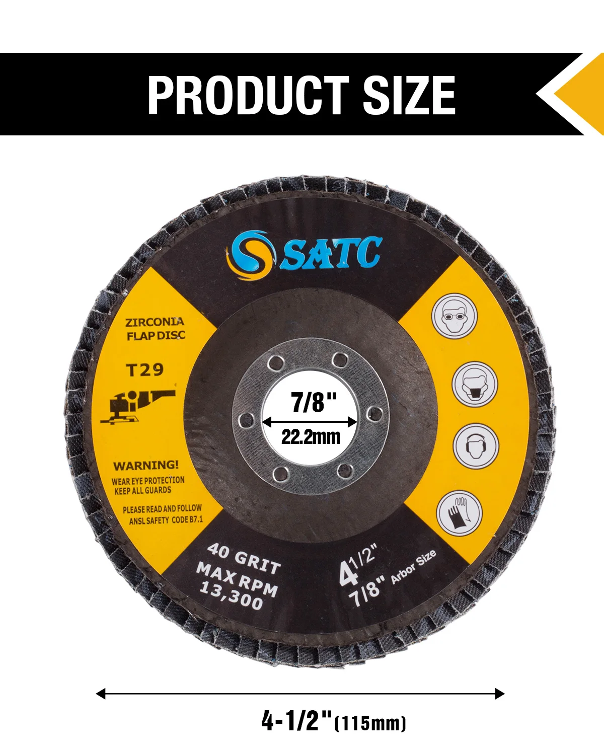 SATC 20 Pack 40/60/80/120 Grit Grinding Wheel 4.5