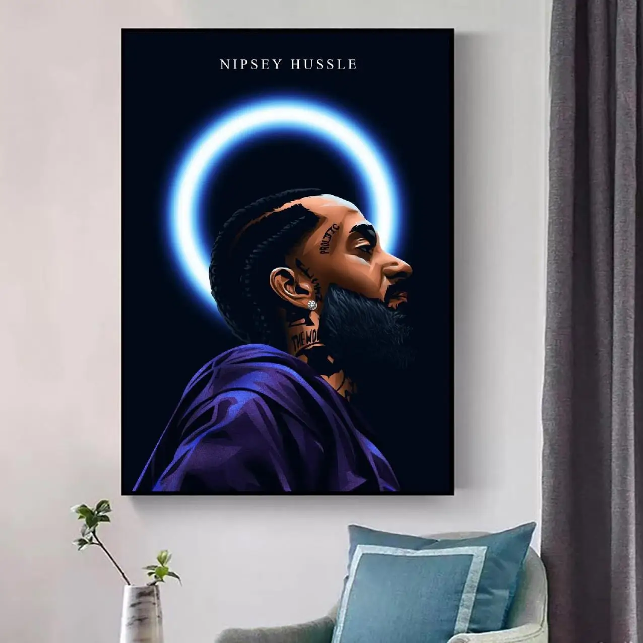 Картина на холсте Nipsey Hussle музыкальный рэппер настенные картины принты для